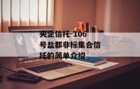 央企信托-106号盐都非标集合信托的简单介绍