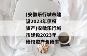 (安徽乐行城市建设2023年债权资产)安徽乐行城市建设2023年债权资产负债率