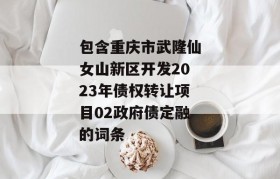 包含重庆市武隆仙女山新区开发2023年债权转让项目02政府债定融的词条