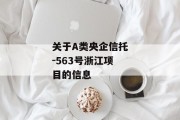 关于A类央企信托-563号浙江项目的信息