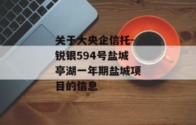 关于大央企信托-锐银594号盐城亭湖一年期盐城项目的信息