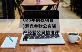 (寿光金财公有2023年债权项目)寿光金财公有资产经营公司信用评级