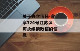 关于央企信托-睿享324号江苏滨海永续债政信的信息