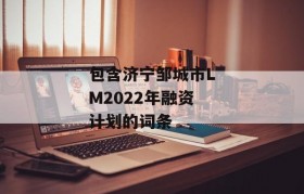 包含济宁邹城市LM2022年融资计划的词条