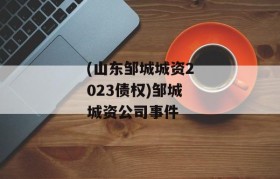 (山东邹城城资2023债权)邹城城资公司事件