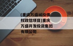 (重庆万盛城投债权政信项目)重庆万盛开发投资集团有限公司