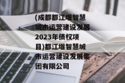 (成都都江堰智慧城市运营建设发展2023年债权项目)都江堰智慧城市运营建设发展集团有限公司