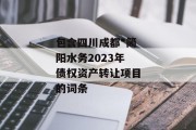 包含四川成都*简阳水务2023年债权资产转让项目的词条