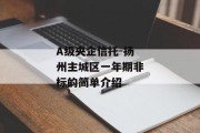 A级央企信托-扬州主城区一年期非标的简单介绍