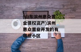 (山东滨州惠众置业债权资产)滨州惠众置业开发的有哪些小区