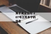 关于央企信托-207号江苏阜宁的信息