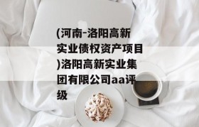 (河南-洛阳高新实业债权资产项目)洛阳高新实业集团有限公司aa评级