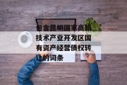 包含昆明国家高新技术产业开发区国有资产经营债权转让的词条