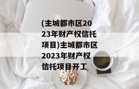 (主城都市区2023年财产权信托项目)主城都市区2023年财产权信托项目开工