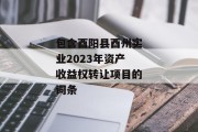 包含酉阳县酉州实业2023年资产收益权转让项目的词条