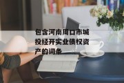 包含河南周口市城投经开实业债权资产的词条