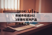 （2024）LZ市城市投资2023年债权系列产品的简单介绍