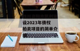 四川资阳市凯利建设2023年债权拍卖项目的简单介绍