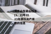 关于山东梁山经发(1、2)号2023年债权资产项目的信息