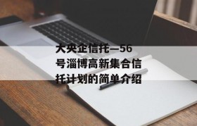 大央企信托—56号淄博高新集合信托计划的简单介绍