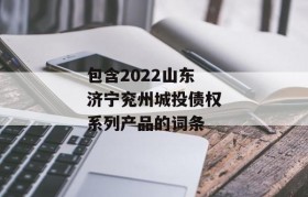 包含2022山东济宁兖州城投债权系列产品的词条