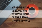 (滨州市惠滨实业发展2023年债权资产)滨州市惠滨实业发展2023年债权资产转让