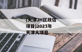 (天津JH区政信项目)2023年天津大项目