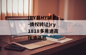 (RY县HY城建-债权转让)ry1818多用途高压清洗机