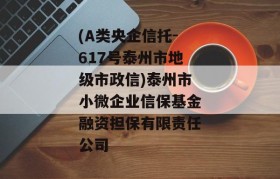 (A类央企信托-617号泰州市地级市政信)泰州市小微企业信保基金融资担保有限责任公司