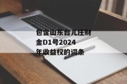 包含山东台儿庄财金D1号2024年收益权的词条