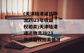 (天津陆港通达物流2023年收益权拍卖)天津陆港通达物流2023年收益权拍卖情况