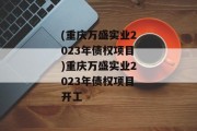 (重庆万盛实业2023年债权项目)重庆万盛实业2023年债权项目开工