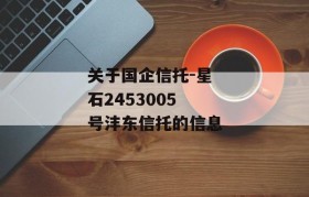 关于国企信托-星石2453005号沣东信托的信息