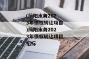 (简阳水务2023年债权转让项目)简阳水务2023年债权转让项目招标