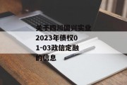 关于四川国兴实业2023年债权01-03政信定融的信息