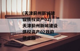 (天津蓟州新城建设债权资产02)天津蓟州新城建设债权资产02政府债定融