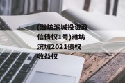 (潍坊滨城投资政信债权1号)潍坊滨城2021债权收益权