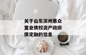 关于山东滨州惠众置业债权资产政府债定融的信息