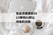 包含济源虎岭2023债权01转让项目的词条