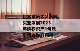 包含重庆大足永晟实业发展2023年债权资产1号政府债定融的词条