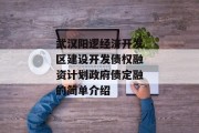 武汉阳逻经济开发区建设开发债权融资计划政府债定融的简单介绍