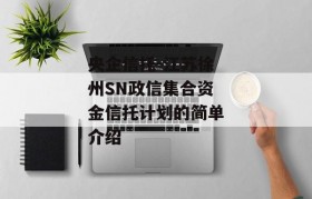 央企信托-江苏徐州SN政信集合资金信托计划的简单介绍