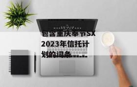 包含重庆奉节SX2023年信托计划的词条