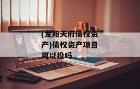 (龙阳天府债权资产)债权资产项目可以投吗