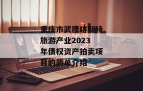 重庆市武隆喀斯特旅游产业2023年债权资产拍卖项目的简单介绍