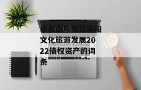 包含山东烟台海阳文化旅游发展2022债权资产的词条