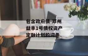 包含政府债-邓州益丰1号债权资产定融计划的词条