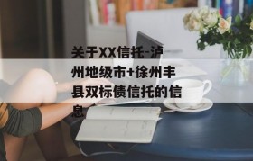 关于XX信托-泸州地级市+徐州丰县双标债信托的信息