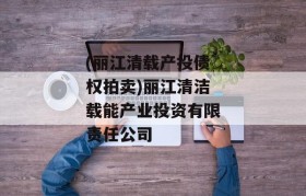 (丽江清载产投债权拍卖)丽江清洁载能产业投资有限责任公司