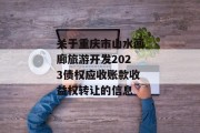 关于重庆市山水画廊旅游开发2023债权应收账款收益权转让的信息